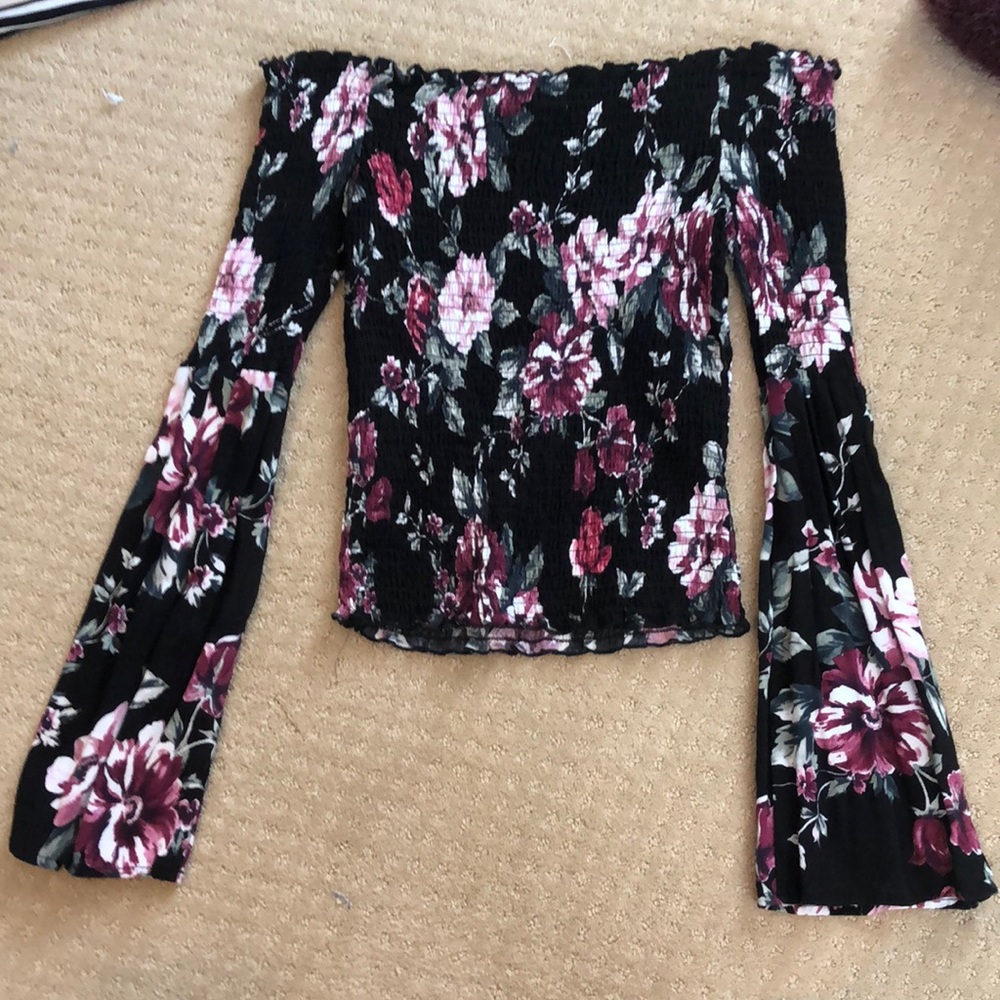 Pacsun floral off the shoulder top